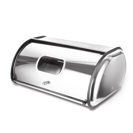 MUXHEL 1 Pcs Roll Top Bread Bin, Stainless Steel Bread Box, Bread Storage Container, Silver Bread Bin for Easy Kitchen Countertop Storage