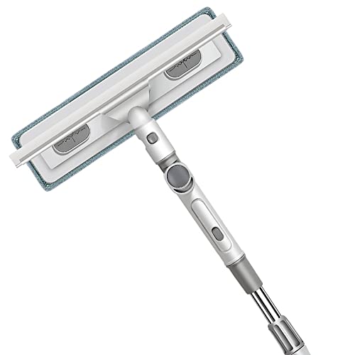Raclette de nettoyage de vitres, 2 en 1, raclette et brosse à récurer, lave-vitre extérieur pour douche, voiture et fenêtres hautes Cover