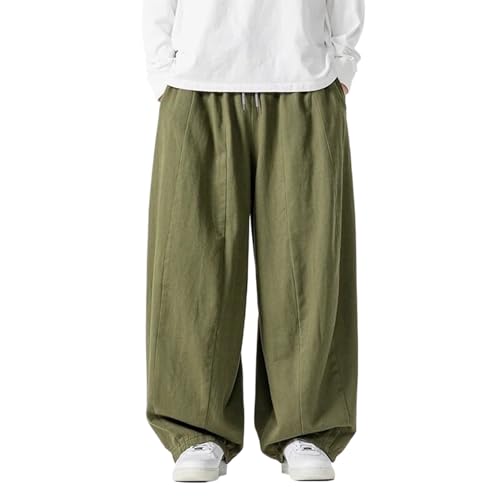 Men Korean Wide Leg Pants Male Loose Casual Trousers Soild Color Chinese Style Streetwear Joggers Cargo Pants