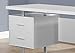 Monarch Specialties White Hollow-Core/Silver Metal Office Desk, 60-Inch