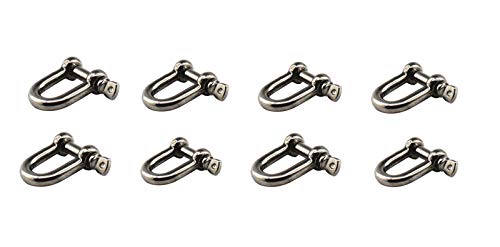 304 Stainless Steel D-Ring Shaped M6 Chain Heavy Duty Lifting Clamp for Marine Buckle Pack of 8