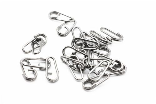 150 piezas anillos divididos ovalados acero inoxidable pesca miniatura 7