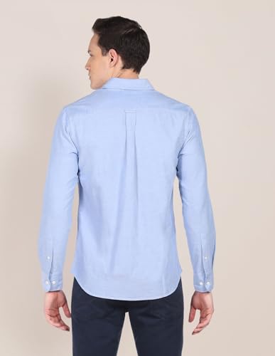Image of U.S. Polo ASSN. Men's Solid Spread Collar Premium Cotton Oxford Tailored Fit Shirt