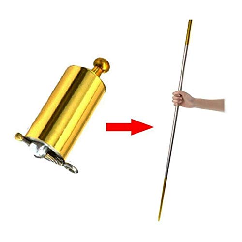 ZWIFEJIANQ Magic Wand, Magic Appearing Cane Magic Staff for Professional Magician Stage Street Magic Performance Accessories (Gold, 150cm)