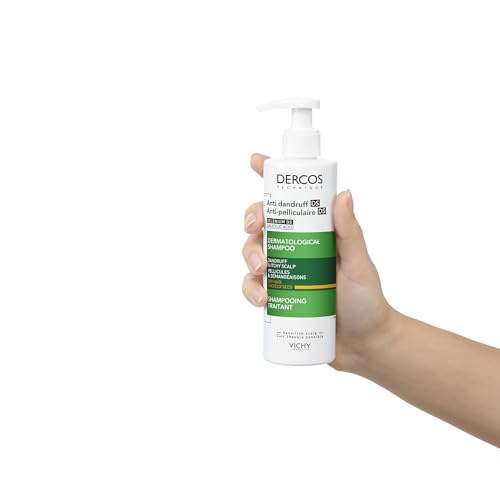 VICHY Anti-Schuppen-Shampoo, Für trockenes Haar, Juckreiz-mildernd und hydratisierend, Mit Salicylsäure, Seleniumdisulfid und Vitamin E, Dercos Anti-Schuppen, 390 ml