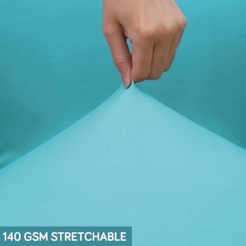 Image of HOKIPO 'SereneSolids' 140 GSM Office Chair Cover for Desk Chair (Low-Back) - 140 GSM Stretchable Fabric - Washable, Durable & Anti-Slip - Fits Small & Low-Back Office Chairs, Sky Blue (AR-6222-SBLU-S)