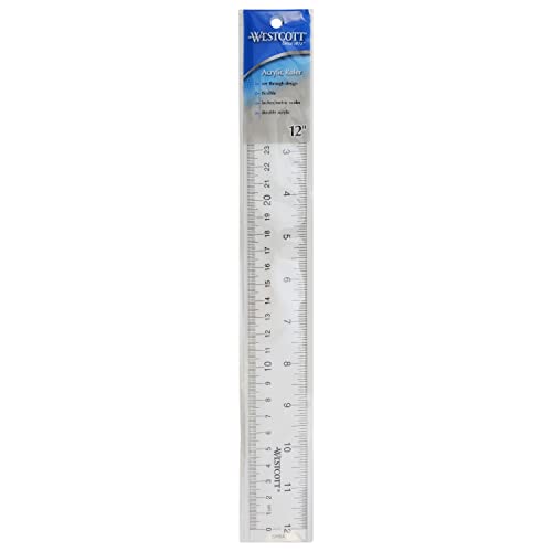 Westcott 10562 Acrylic Clear Ruler, 12 In #TOP1