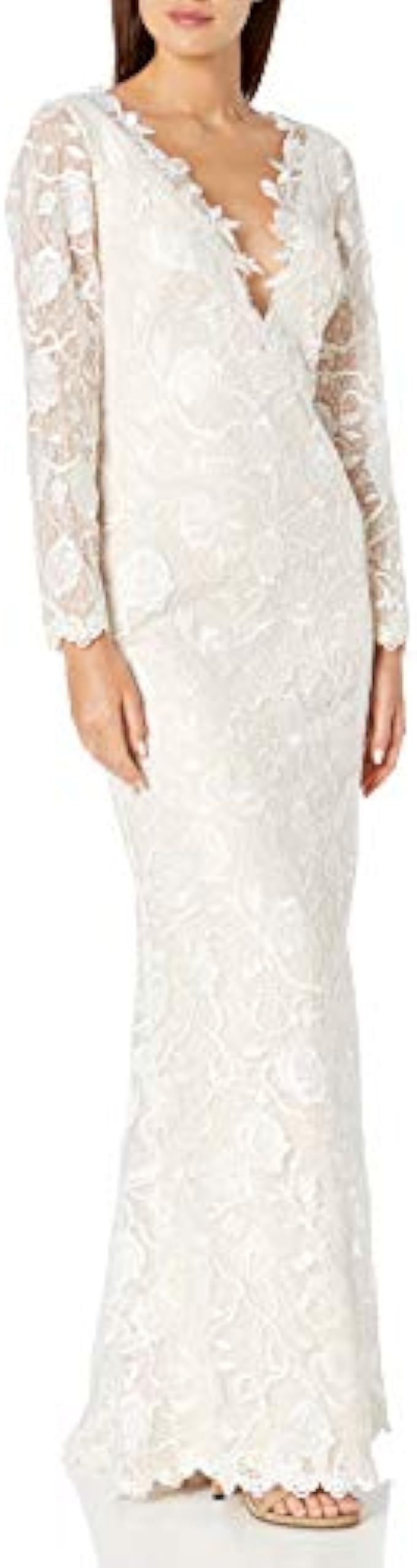 Tadashi Shoji Women's Long Sleeve Lace Bridal Gown