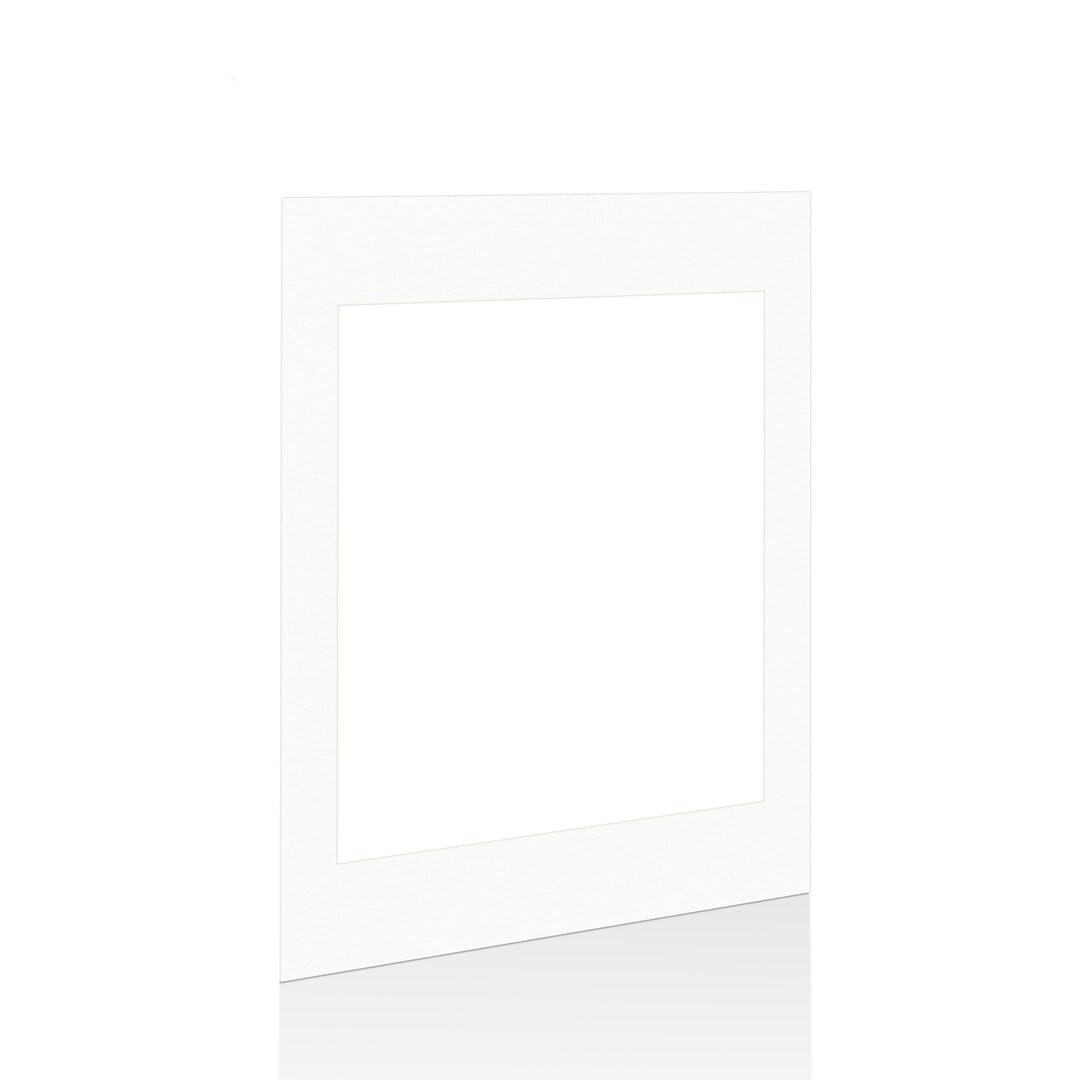 Procut Global 70x50cm White Picture Mounts for Frames - Fits 50x40cm Aperture Size - Precision Cut Cardboard Photo Mounts - Mat Board for Prints, Artwork & Paintings