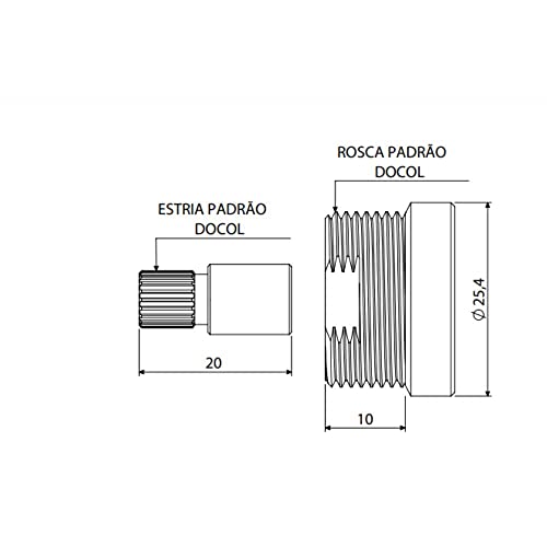 PROLONGADOR P/REGISTRO LATAO CROMADO DOCOL 10MM