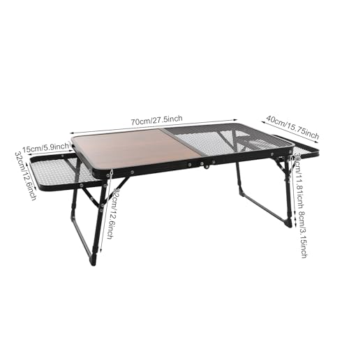 SHZICMY Składany stół kempingowy, 70 x 40 cm, obciążenie 30 kg, przenośny, ze stopu aluminium, stół piknikowy, stół ogrodowy, na kemping, piknik, do ogrodu, na balkon