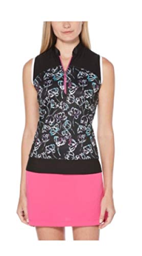 PGA TOUR Printed Sleeveless Golf Top Caviar XL