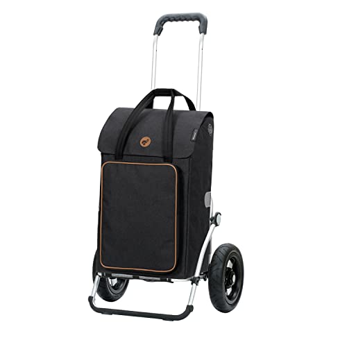 ANDERSEN Einkaufstrolley - Royal Shopper Ipek BO schwarz 45 L Einkaufsroller,isoliert,Kühltasche,vielseitig, Aluminium, klappbar, luftbereiftes Kugellagerrad