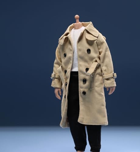 1/12 Scale Male Clothes,Male Windbreaker Long Trench Coat Outfit Clothing for 6inch Soldier Action Figure Body2