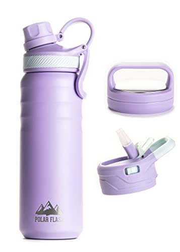 POLAR FLASK Stainless Steel Sports Water Bottle â 3 Premium Lids â Keeps Liquids Cold or Hot, Leak Proof & Sweat Proof