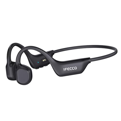 Image of IFECCO Bone Conduction Headphones Bluetooth 6.0 - IP67 Waterproof Bone Conduction Headphones with Mic,Wireless Open Ear Earbuds for Running Gym Walking Cycling (Black)