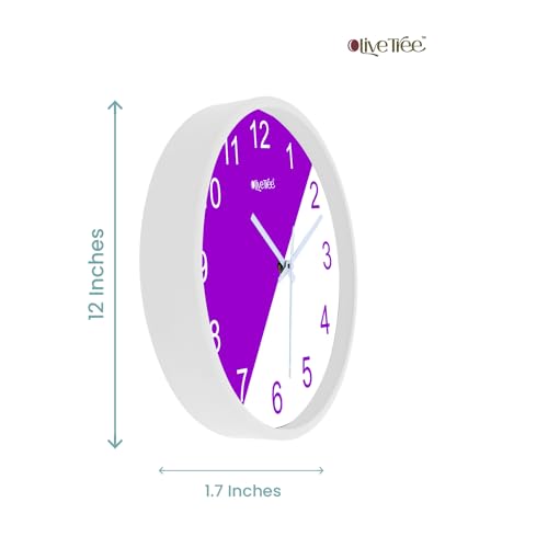 Image of Olive Tree Wall Clock 12 inch Decorative Plastic Wall Clock TIK-Tok Movement Classic Clock Battery Operated Round Easy to Read for Room /Home /Kitchen /Bedroom /Office /School - 9152