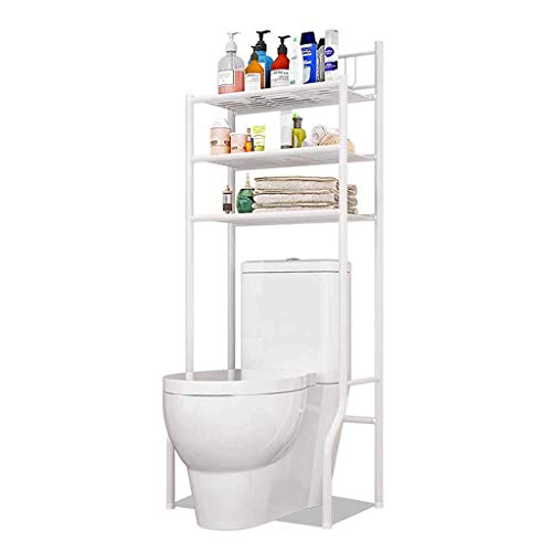 Over Toilet Storage Früher Badezimmer-Regal, 3 Ebenen Multifunktions-WC-Weißregal Wäschereiregal Lagerregal Waschmaschine Platzsparer