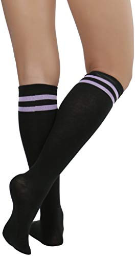 Image of ToBeInStyle Women's Knee High Socks with Striped Top
