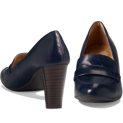 Image of MOOMMO Women Chunky Block Heel Pumps Round Closed Toe Slip On Oxford Loafers Shoes High Heels Snakeskin Work Pump Suede Loafer for Office Ladies Classic Formal Business Professional 4-13 M US