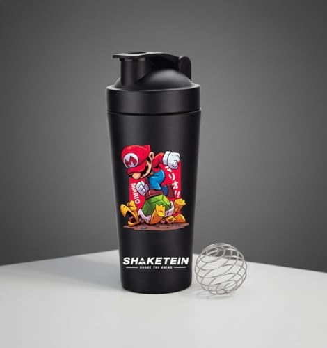 Image of Stainless Steel Gym Shaker Bottle 750ml | Leak Proof Protein Mixer Shaker | BPA Free | Metal Sports Water Bottle for Gym, Workout & Fitness (Anime-24-BLACK)