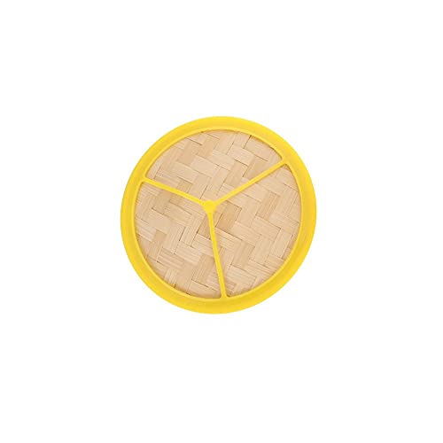 Vaporizador de bambú con tapa, vaporizador de alimentos, vaporizador de albóndigas de arroz, cesta de vapor natural para Dim Sum, verduras, carne y pescado (tapa de 28,7 cm)
