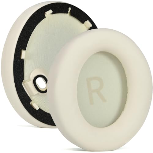 XBERSTAR For Anker Space Oneイヤーパッド ヘッドホンカバー 交換用 Bluetooth ヘッドセット ワイヤレスヘッドフォン ソフトレザー 高密度フォーム イヤーパッドカバー (ベージュ)