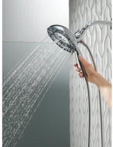 Miniatura 2 de DELTA H2Okinetic In2ition - Ducha de mano doble 2 en 1, de 5 ajustes de pulverización, con manguera y acoplamiento magnético, negro mate 58480-BL-PK