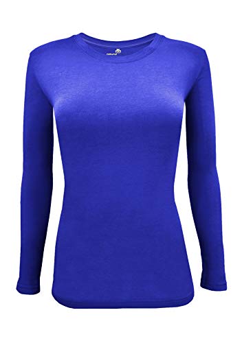 Image of Natural Uniforms Women's Long Sleeve Underscrub T-Shirt - Cotton Blend Scrub Base Layer for Nurses & Medical Professionals