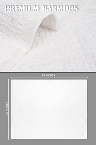 Zuperia Bar Mop Kitchen Towels- 12 Pack (16"X19") Bar Mop Towels -100% Cotton Dish Cloth Towels - Super Absorbent Dish Cloths & Dish Towels, Multi-Purpose For Home, Kitchen And Bar Cleaning (White) #TOP3