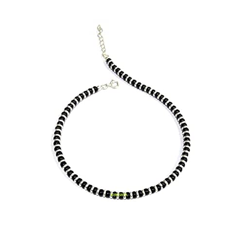 KUKSHYA 925 Exclusive Nazariya Payal (Anklet) with Black & Silver Beads (Crystal) in 92.5 Sterling Silver for Girls and Women - One Piece … (B07Q3ZYVQK) Amazon Price History, Amazon Price Tracker