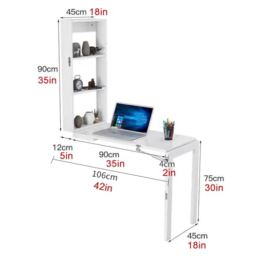 Table pliable murale blanche pour optimiser un petit bureau ou studio encombré