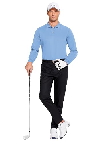 3-Pack PINSPARK Men's Long Sleeve Golf Polo Shirts (various) - image 2
