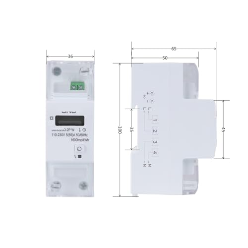 Compteur d'énergie monophasé DDS226D-2P Din Rail 65A wattmètre