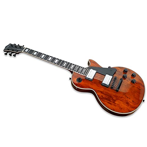 Tario New Lp Style Electric Guitar Spalted Maple Top Okoume Body W/Bag #TOP3