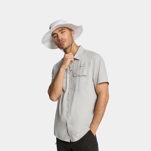 MISSION White Cooling UPF Boonie Hat - Unisex Sun Hat for Hiking, Beach & Fishing - Sweat & Water Activated Technology