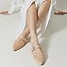 Rekayla Mules for Women Flats Comfortable Pointed Toe Women Adjustable Mules Shoes Nude Size 8