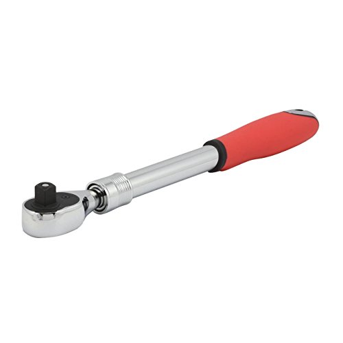 Neiko 03068A 1/2-Inch Drive Extendable Ratchet Handle | 72 Tooth Reversible Ratcheting Feature W/Soft Grip Handle | 12 To 17-1/2” Lengths, Red #TOP3
