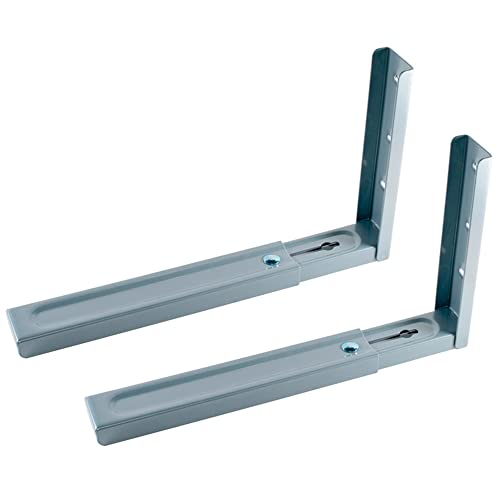 MICEL - 80452 - Soporte de acero para microondas, color Gris, extensible de 320 a 485 mm, capaz de soportar 40 kg.