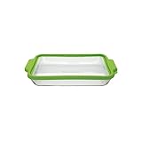 Anchor Hocking 3-Quart Glass Baking Dish with Green TrueFit Lid