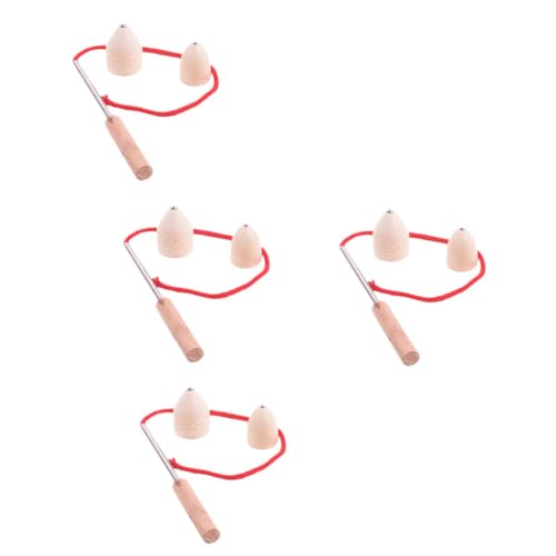 ORFOFE Enhance Boys and Girls' Skills 4 Set Wooden Tops Rotative Boys and Girls Toys for Observation Coordination Random