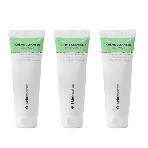 SkinInspired Creme Facewash/Face Wash for Deep Cleansing/Advanced Skin Brightening Face Cleanser/For Normal, Oily & Combination Skin/Suitable For Men & Women | 70ml (Pack of 3)