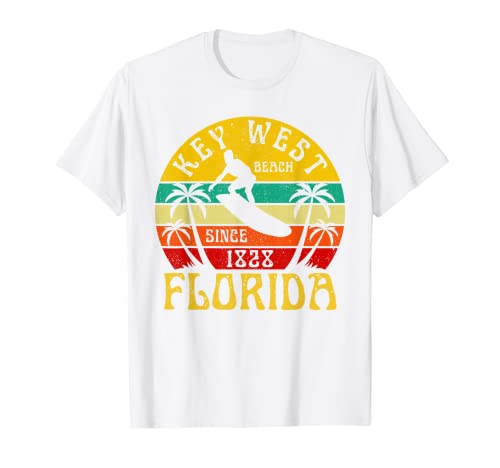 Key West Florida Beach Surfing Summer Vacation Vintage T-Shirt