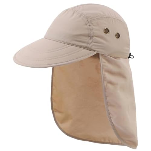 Decentron Outdoor Mens Sun Hat with Removable Neck Flap Fishing Hat for Men UPF 50+ Sun Protection Cap Safari Hiking Hat