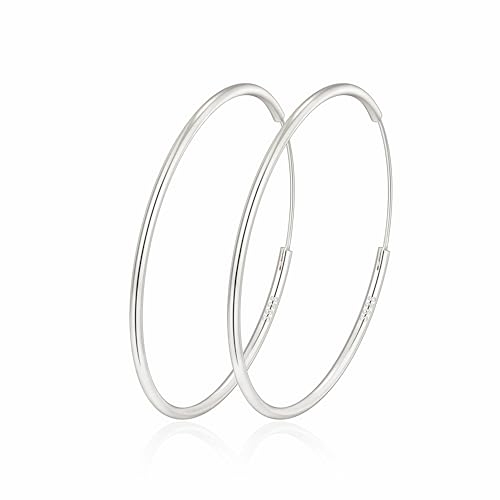 MOROTOLE Pendientes de Aro Plata de Ley 925 Grandes Para Mujer Grandes Aros Pendientes de Plata de Ley 925 Aros