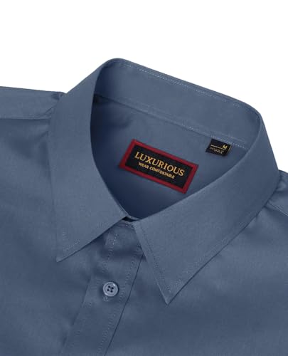 Mens Dress Shirts Long Sleeve Dress Shirts for Men Cotton Button Down Shirt Regular Big and Tall Dress Shirts4