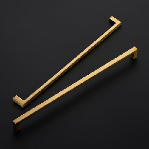 Image of Ravinte Brushed Brass Solid Pulls Cabinet Handles 12-3 /5 Inch 5 Pack