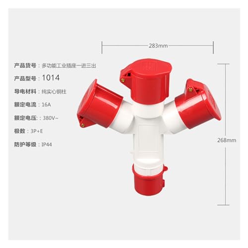 Enchufe industrial multifunción trifásico con protección impermeable de 4 polos 3