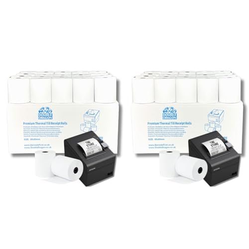 Papier thermique premium 80x80mm Double Dragon pour terminal POS