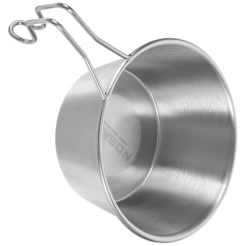 ifundom Outdoor Camping Bowl with Handle Portable Stainless Steel Soup Bowl for Hiking Backpacking and Picnics Lightweight Design for and Reusable Convenience